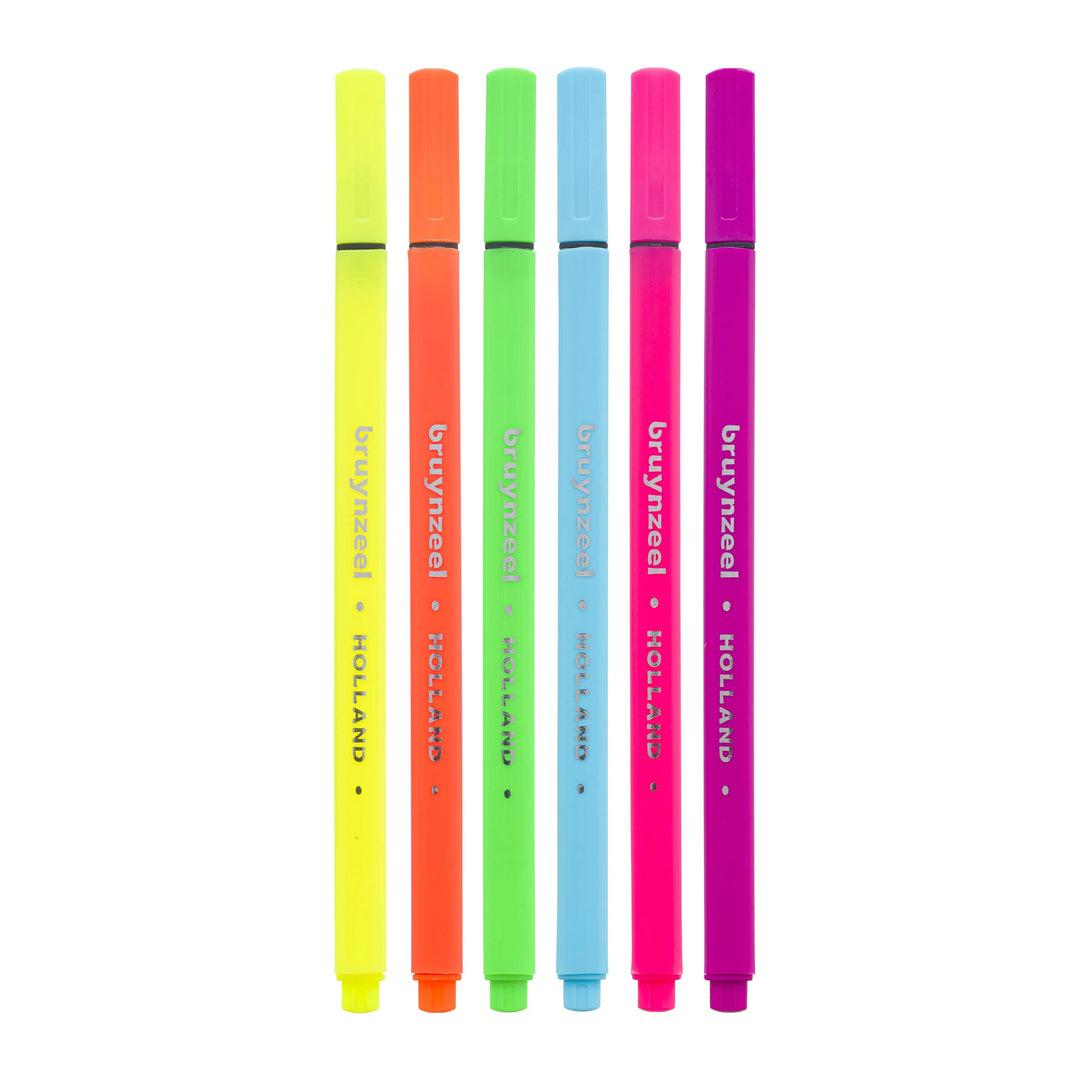 Bruynzeel Fineliner Set Neon 6 Farben - Kidis Art