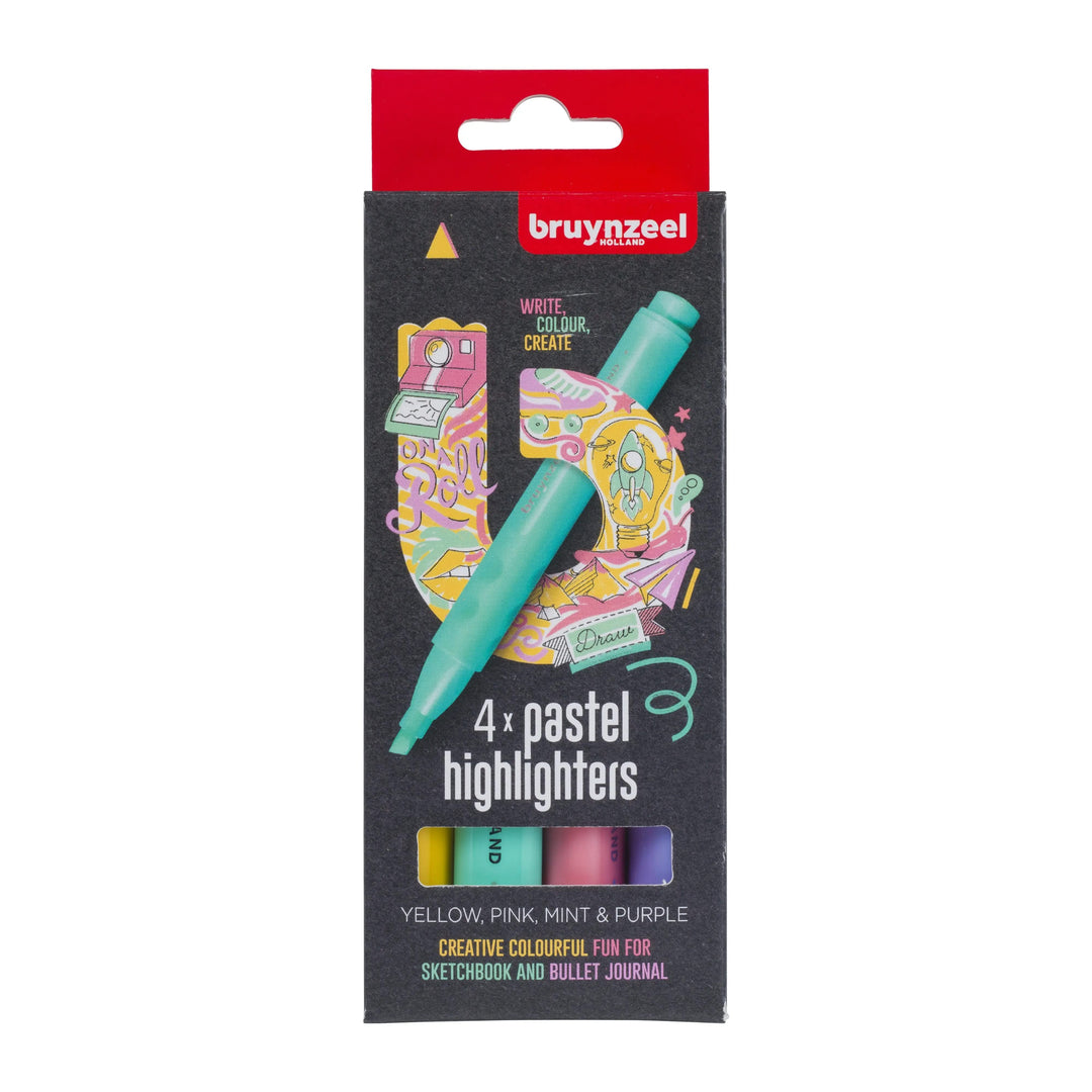 Bruynzeel Textmarker Set pastel 4 Farben - Kidis Art