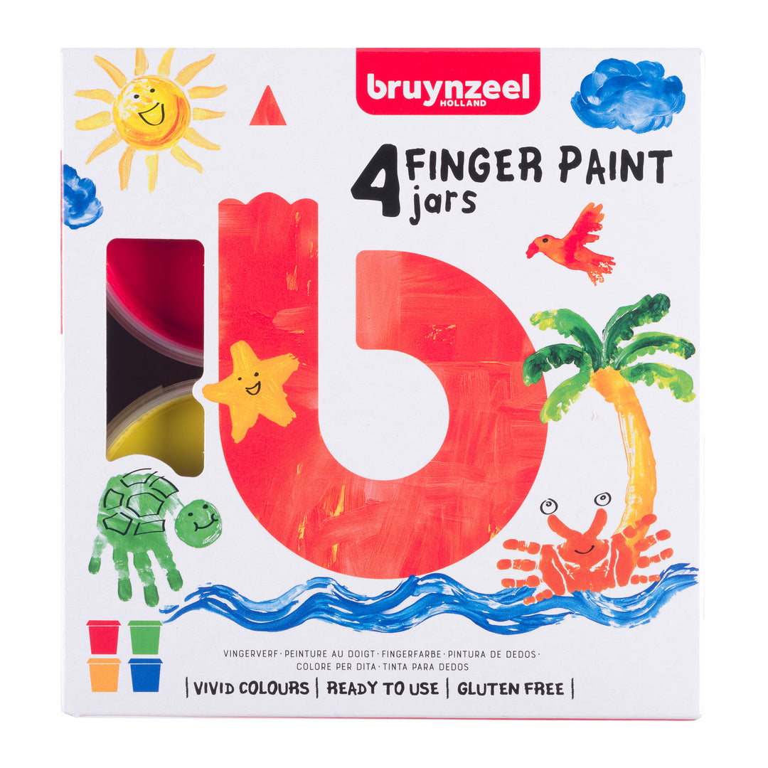 Bruynzeel Fingerfarben-Set auf Wasserbasis | 4 x 85 ml