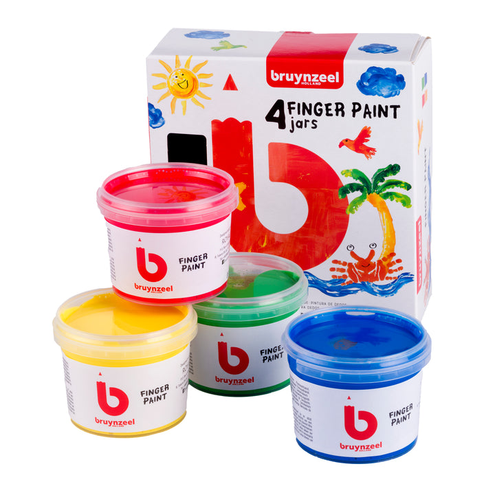 Bruynzeel Fingerfarben-Set auf Wasserbasis | 4 x 85 ml