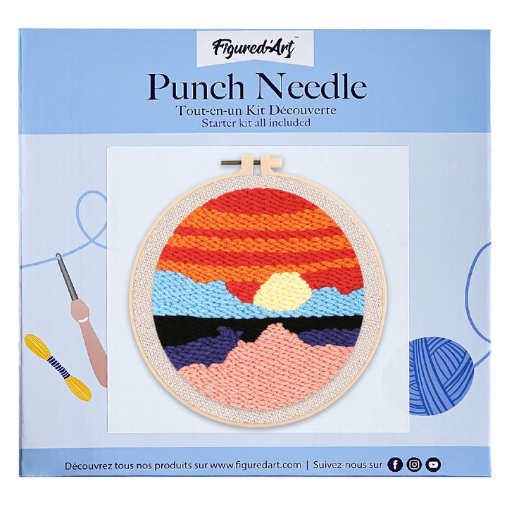 Punch Needle 20x20 Meer bei Sonnenuntergang - Kidis Art