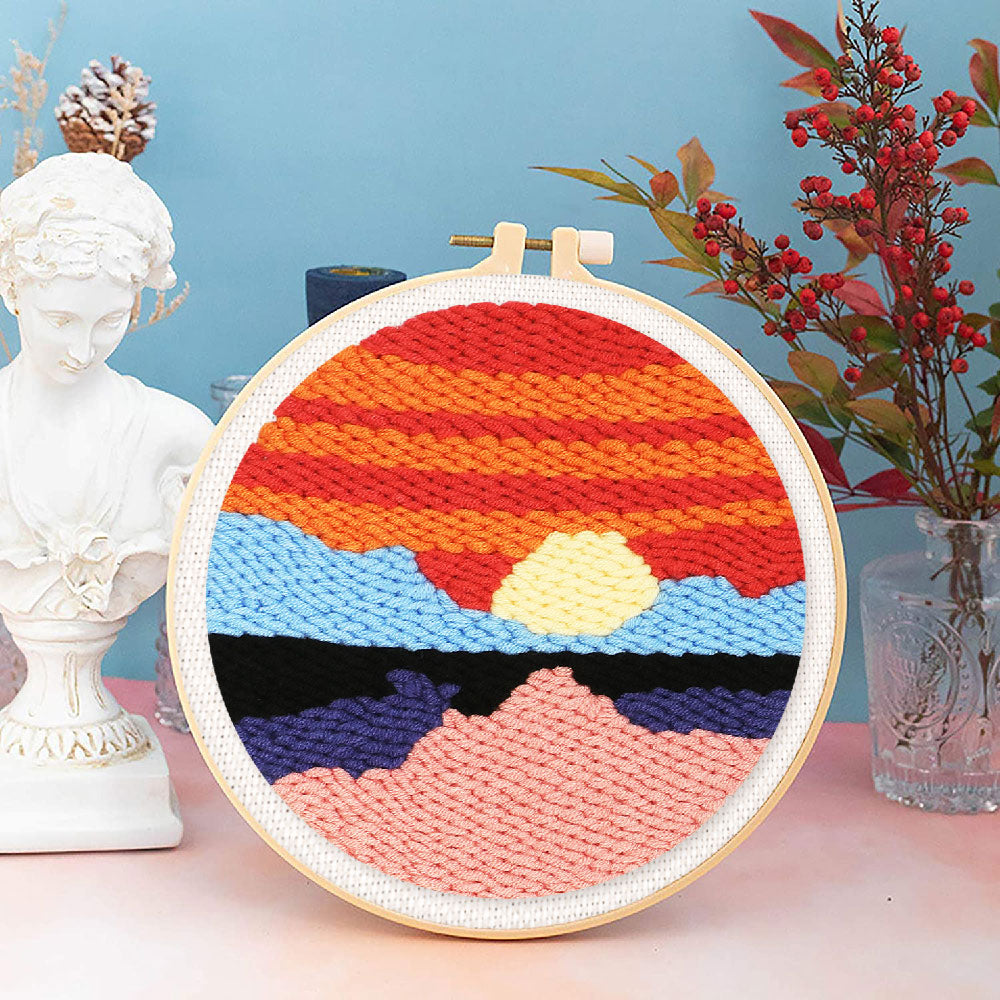Punch Needle 20x20 Meer bei Sonnenuntergang - Kidis Art