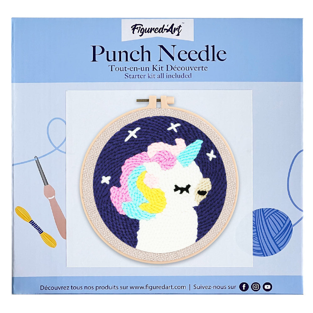 Punch Needle 20x20 Bezauberndes Einhorn - Kidis Art