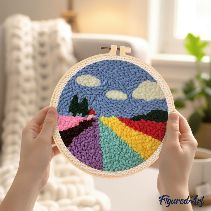 Punch Needle 20 x 20 cm Lavendelfeld - Kidis Art