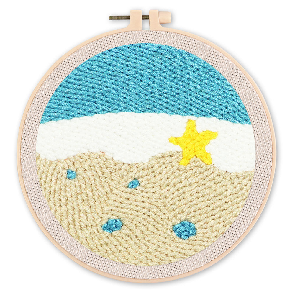 Punch Needle 20x20 Seestern am Ufer - Kidis Art