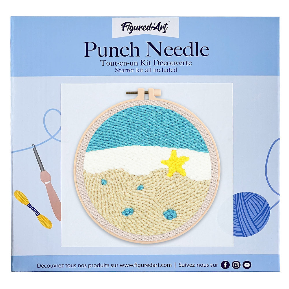 Punch Needle 20x20 Seestern am Ufer - Kidis Art