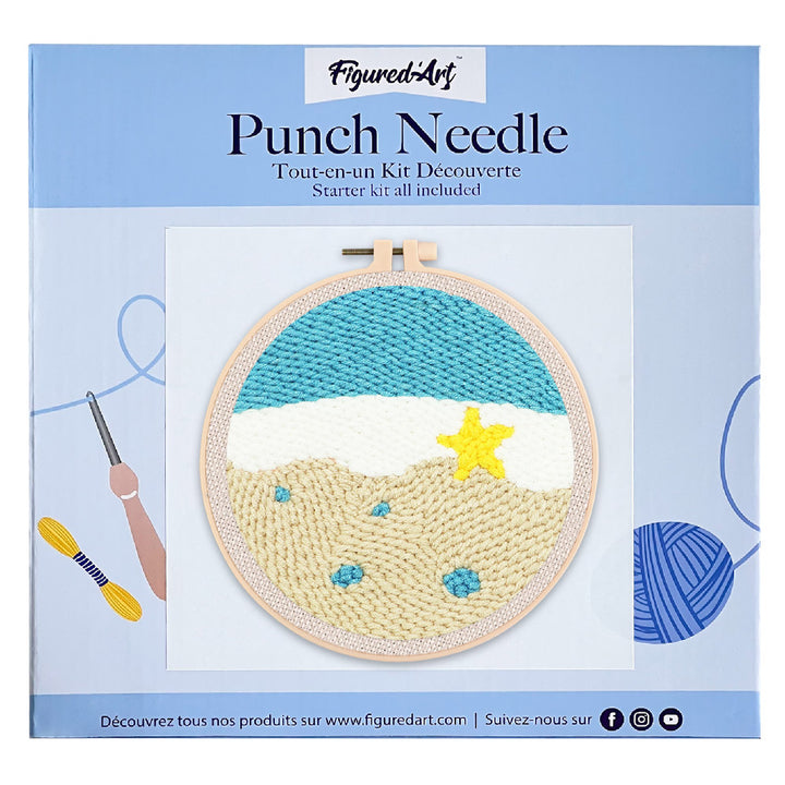 Punch Needle 20x20 Seestern am Ufer - Kidis Art