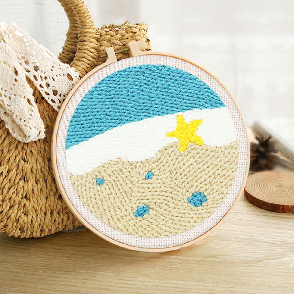 Punch Needle 20x20 Seestern am Ufer - Kidis Art