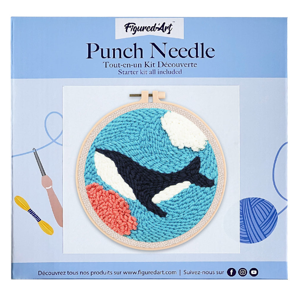 Punch Needle 20x20 Orca im Meer - Kidis Art