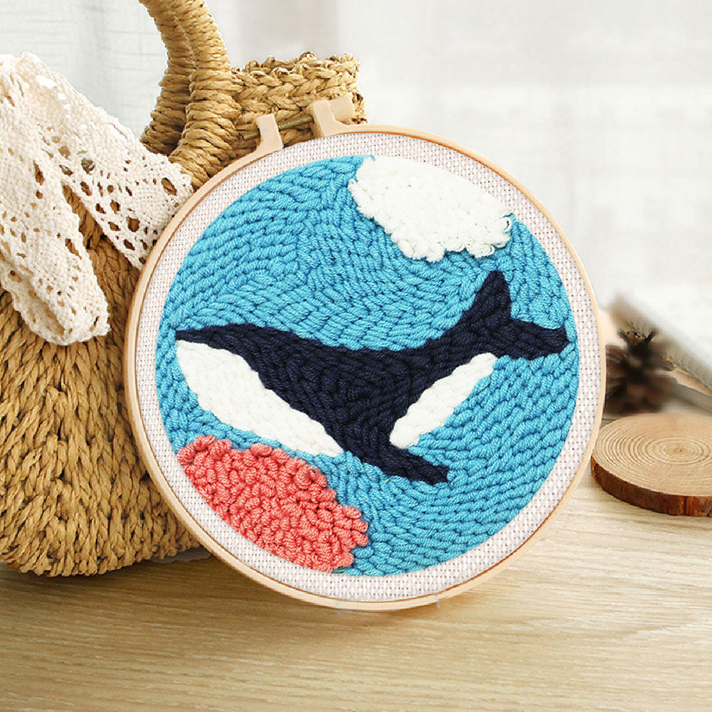 Punch Needle 20x20 Orca im Meer - Kidis Art