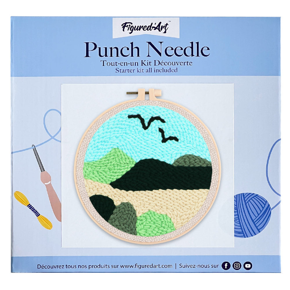 Punch Needle 20x20 Vögel am Himmel - Kidis Art