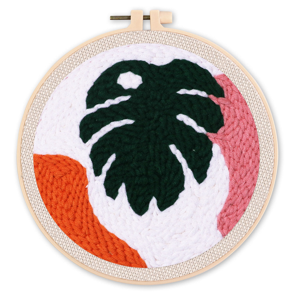 Punch Needle 20x20 Grosses grünes Blatt - Kidis Art