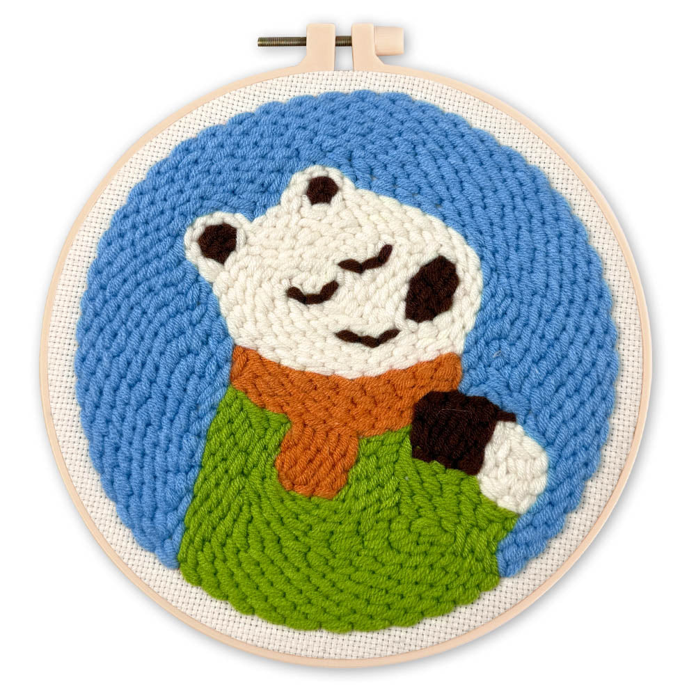 Punch Needle 20 x 20 cm Fröhlicher Eisbär - Kidis Art