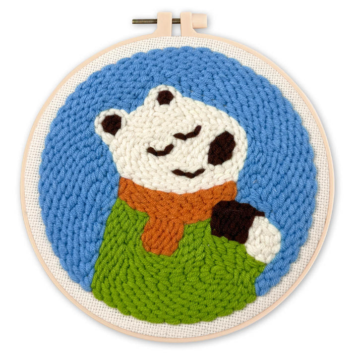 Punch Needle 20 x 20 cm Fröhlicher Eisbär - Kidis Art