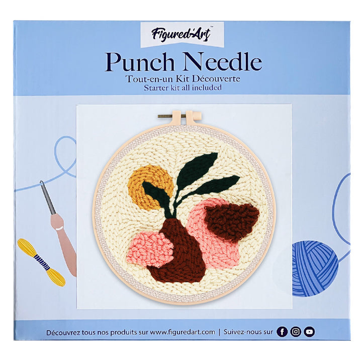Punch Needle 20x20 Braune Topfpflanze - Kidis Art