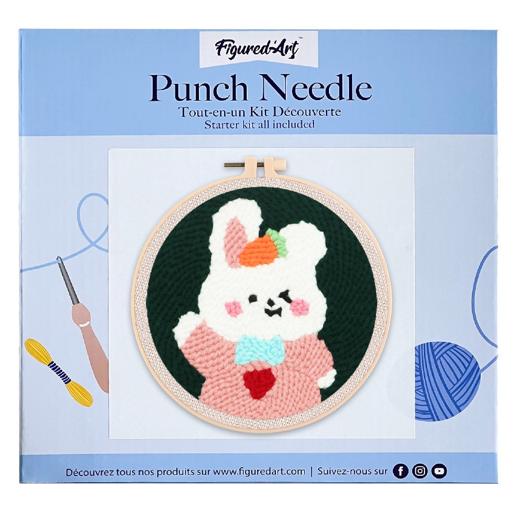 Punch Needle 20x20 Kleiner winkender Hase - Kidis Art