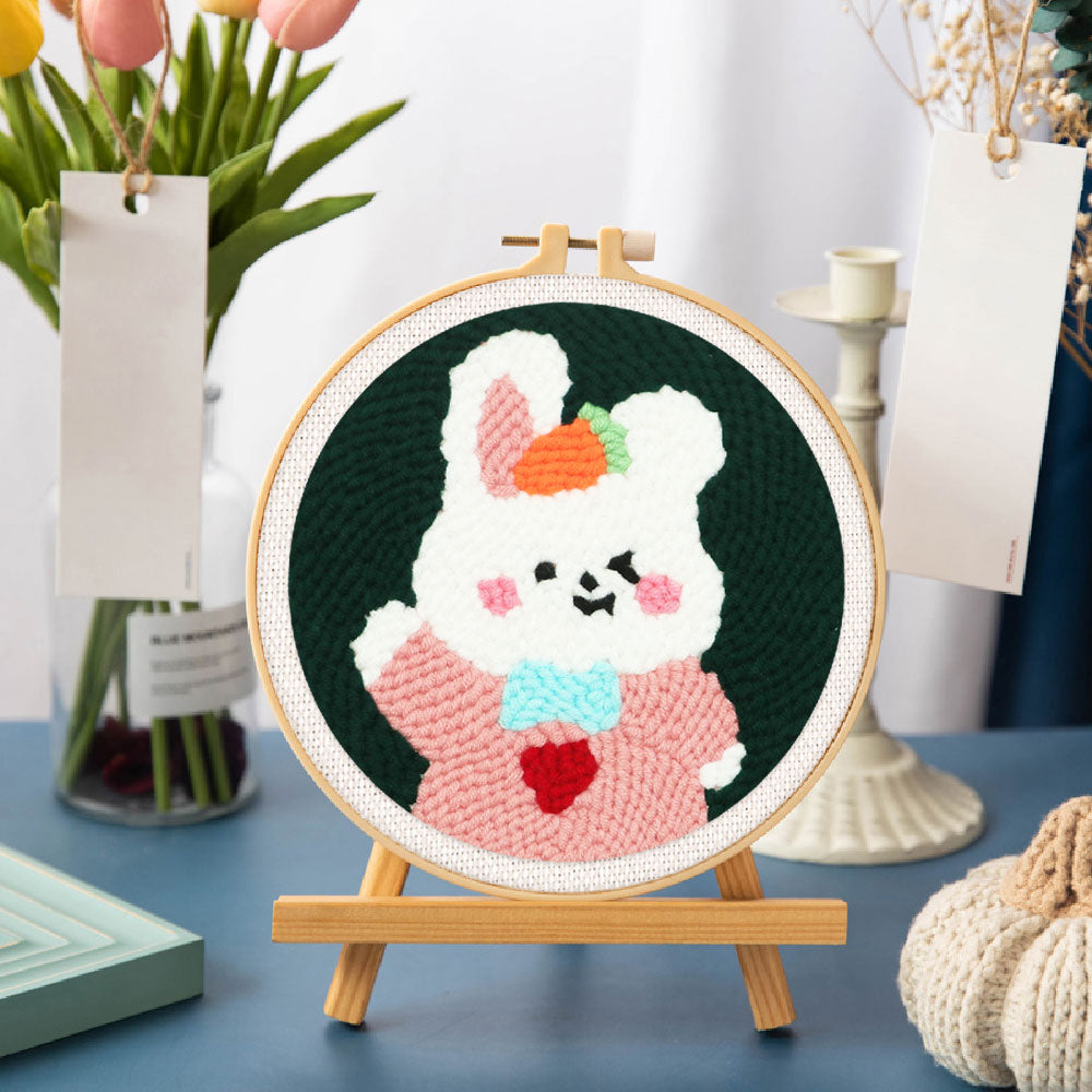 Punch Needle 20x20 Kleiner winkender Hase - Kidis Art