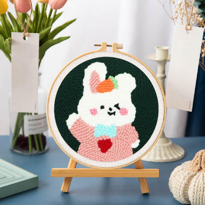 Punch Needle 20x20 Kleiner winkender Hase - Kidis Art