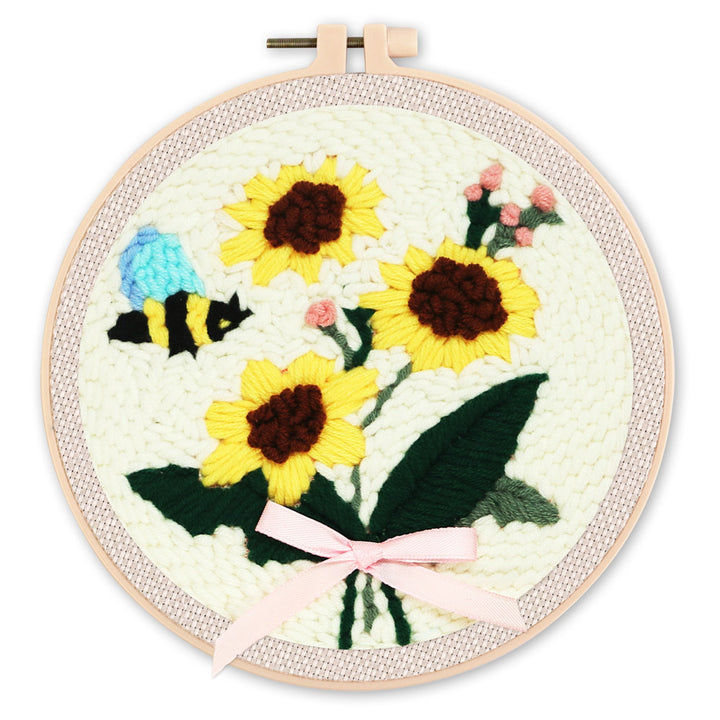 Punch Needle 20x20 Eine Biene und Sonnenblumen - Kidis Art
