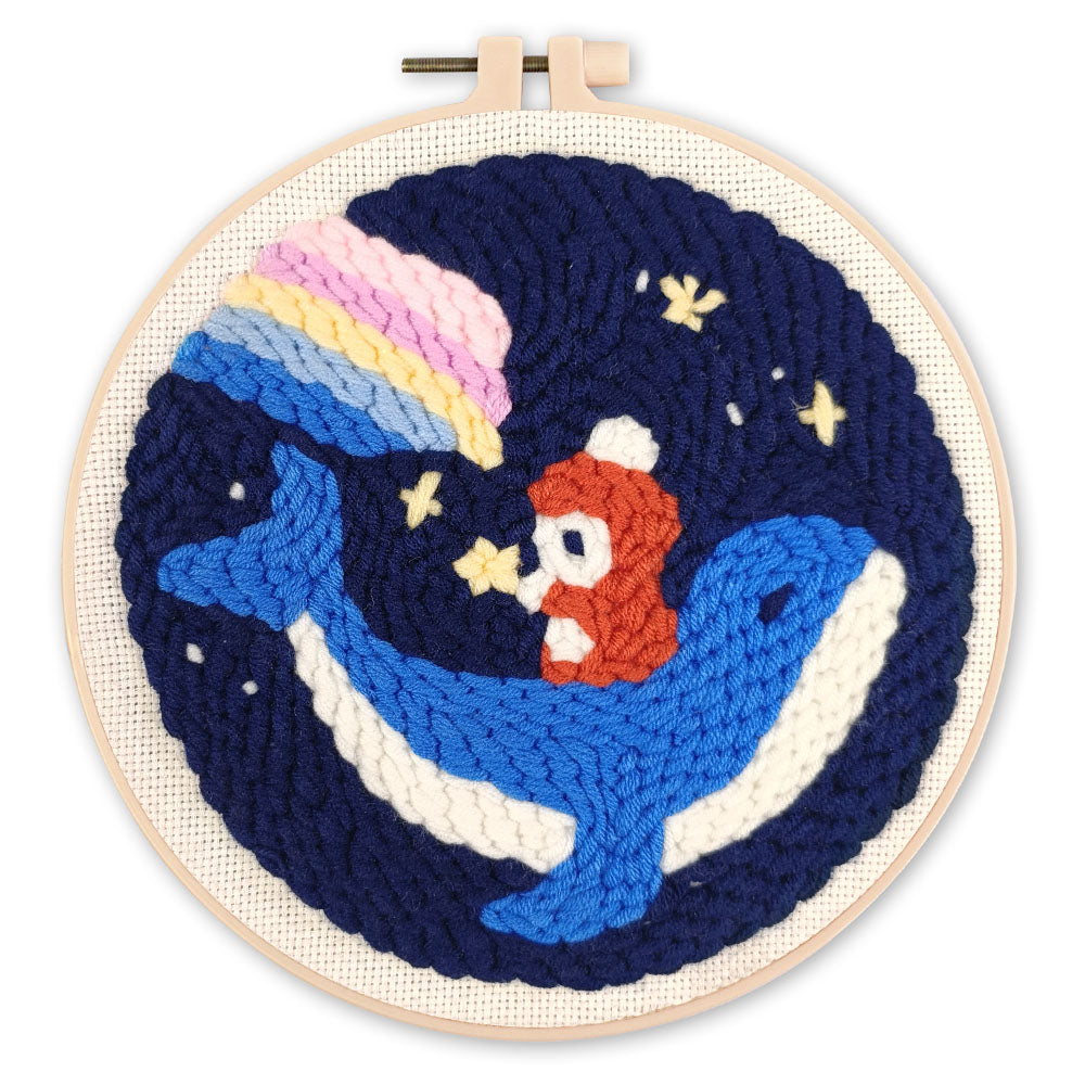 Punch Needle 20 x 20 cm Wal und kleiner Junge - Kidis Art