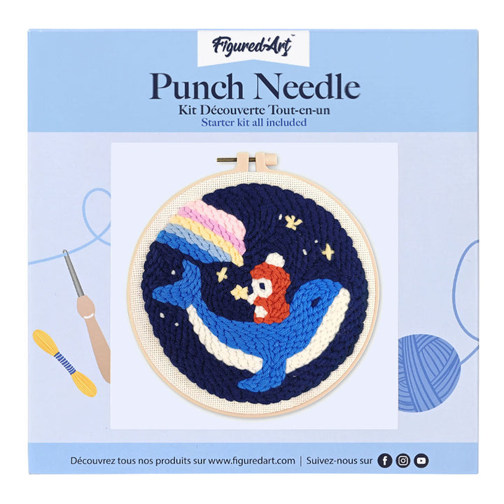 Punch Needle 20 x 20 cm Wal und kleiner Junge - Kidis Art