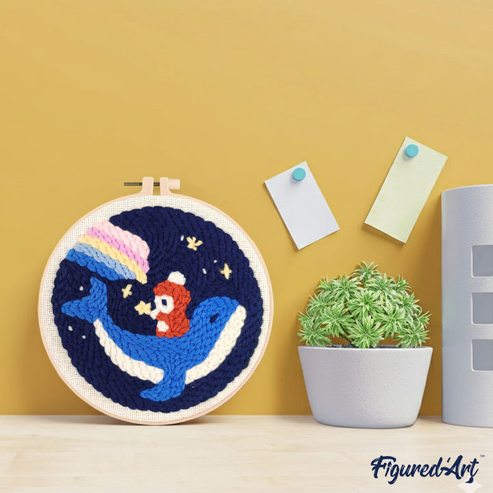 Punch Needle 20 x 20 cm Wal und kleiner Junge - Kidis Art