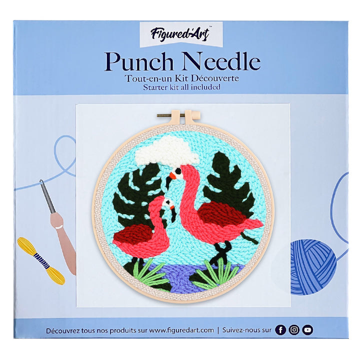 Punch Needle 20x20 Ein Flamingo-Paar - Kidis Art