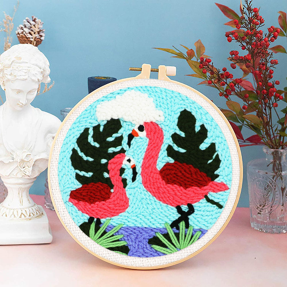 Punch Needle 20x20 Ein Flamingo-Paar - Kidis Art