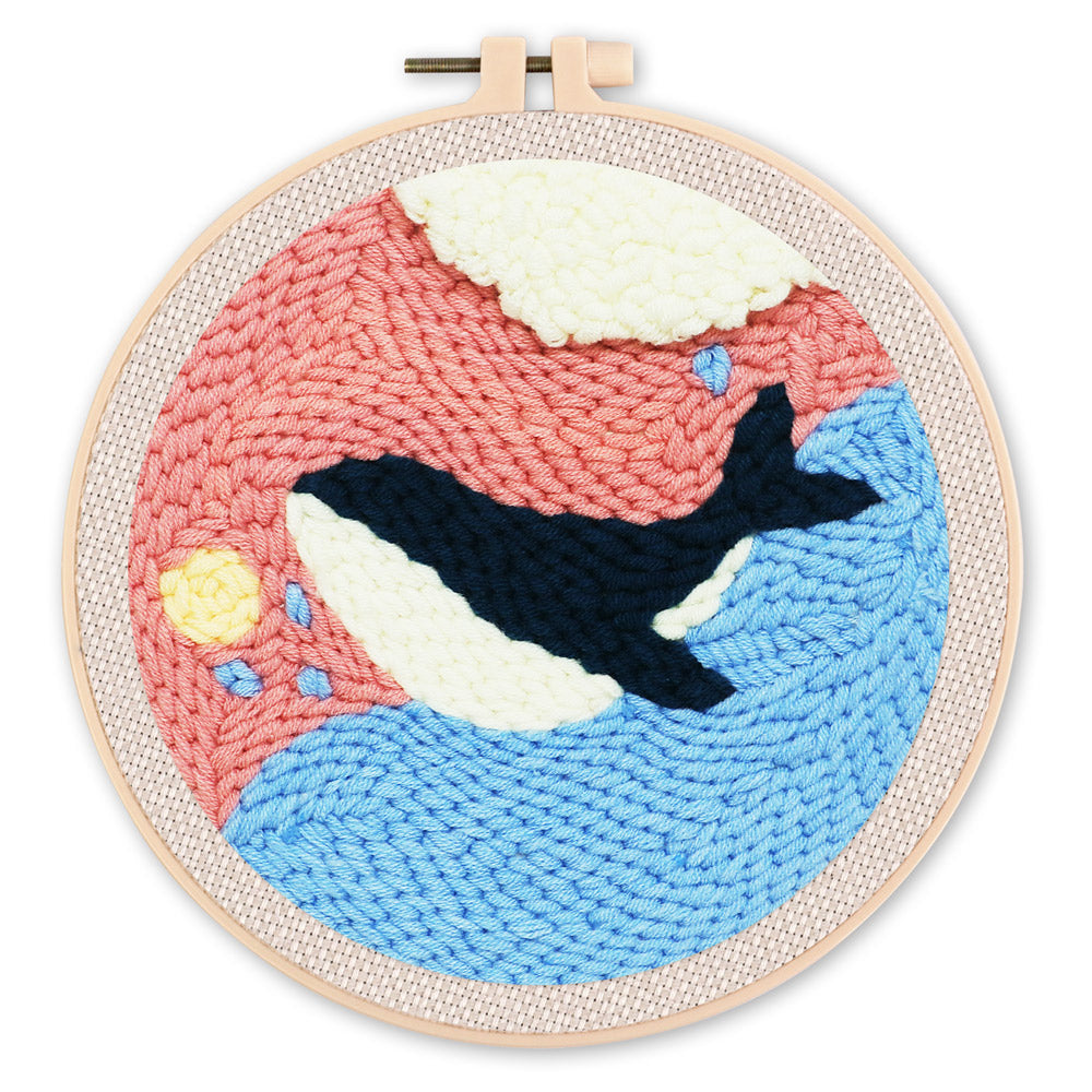Punch Needle 20x20 Hübscher blauer Wal - Kidis Art