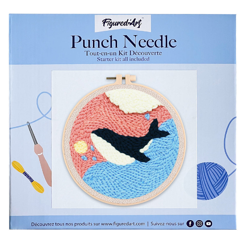 Punch Needle 20x20 Hübscher blauer Wal - Kidis Art