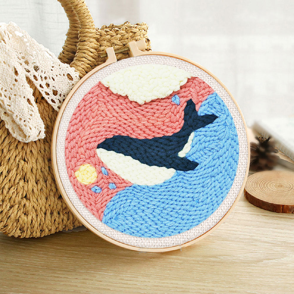 Punch Needle 20x20 Hübscher blauer Wal - Kidis Art