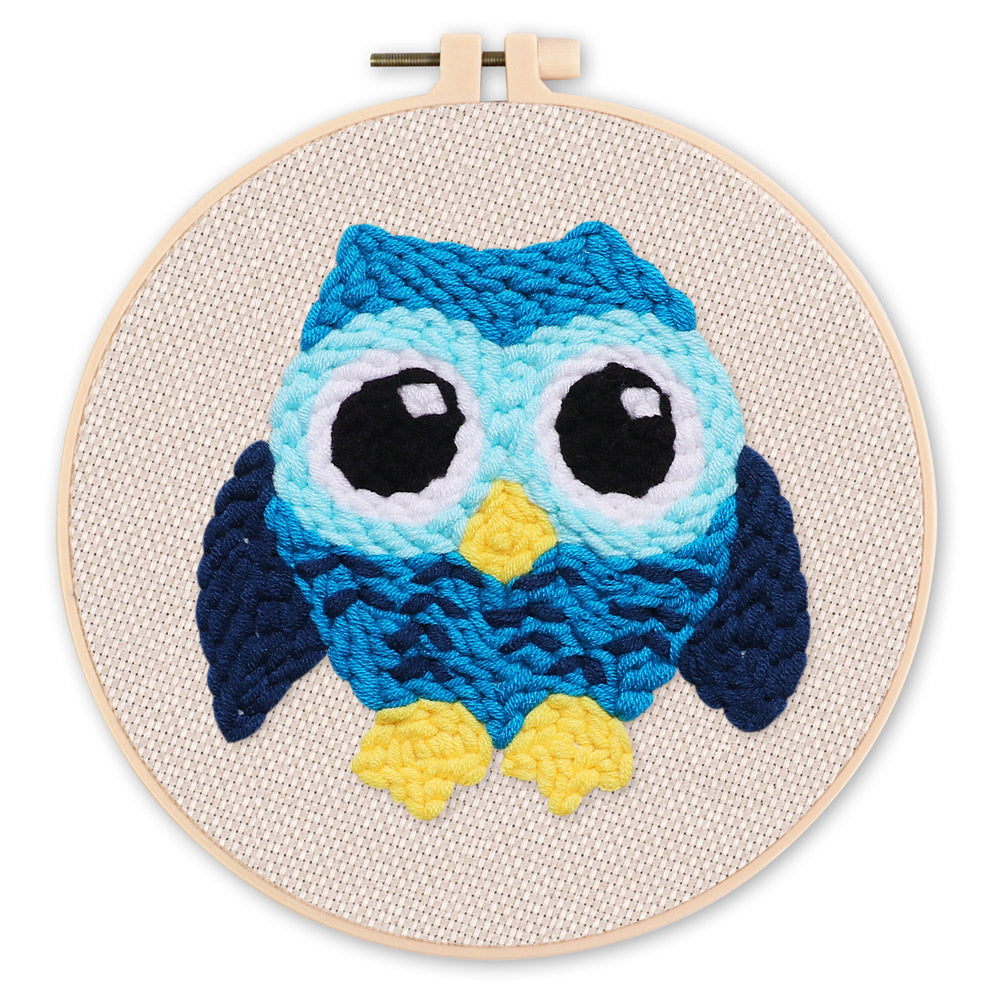 Punch Needle 20x20 Blaue Eule - Kidis Art