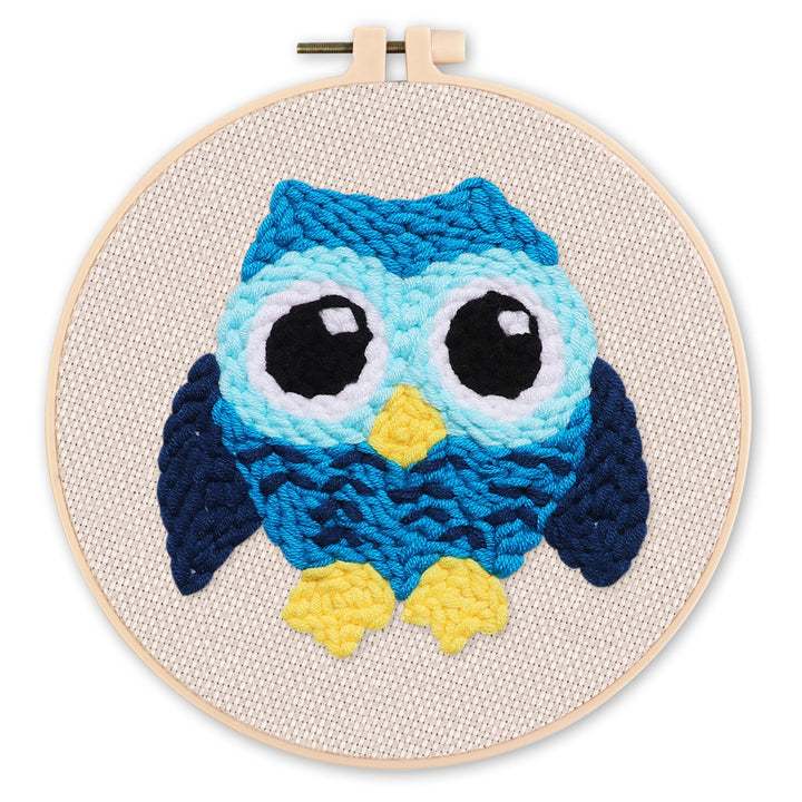 Punch Needle 20x20 Blaue Eule - Kidis Art