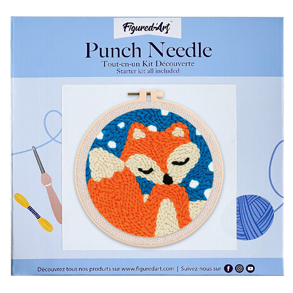 Punch Needle 20x20 Fuchs im Schnee - Kidis Art