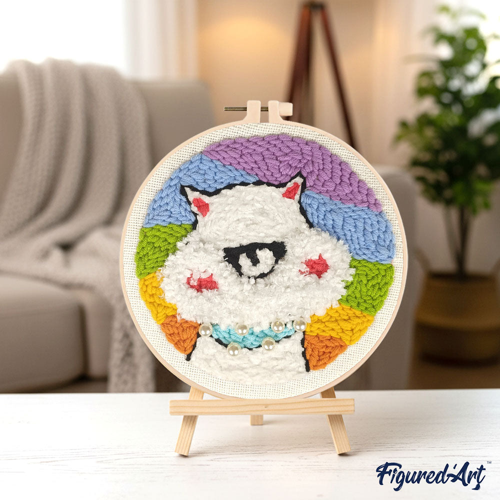 Punch Needle 20 x 20 cm Flauschiges Alpaka - Kidis Art