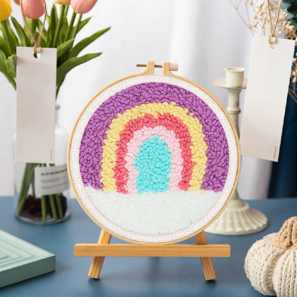Punch Needle 20x20 Pastellfarbener Regenbogen - Kidis Art