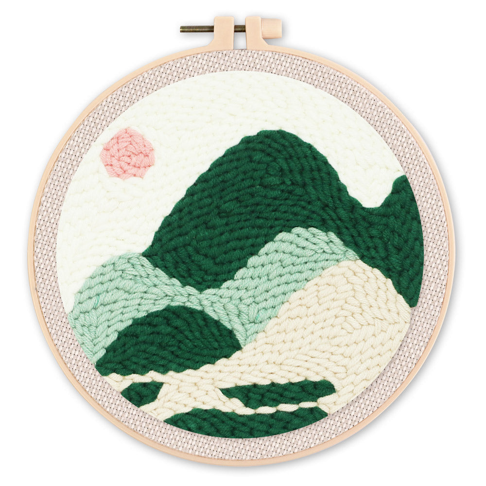 Punch Needle 20x20 Grüne Berge - Kidis Art