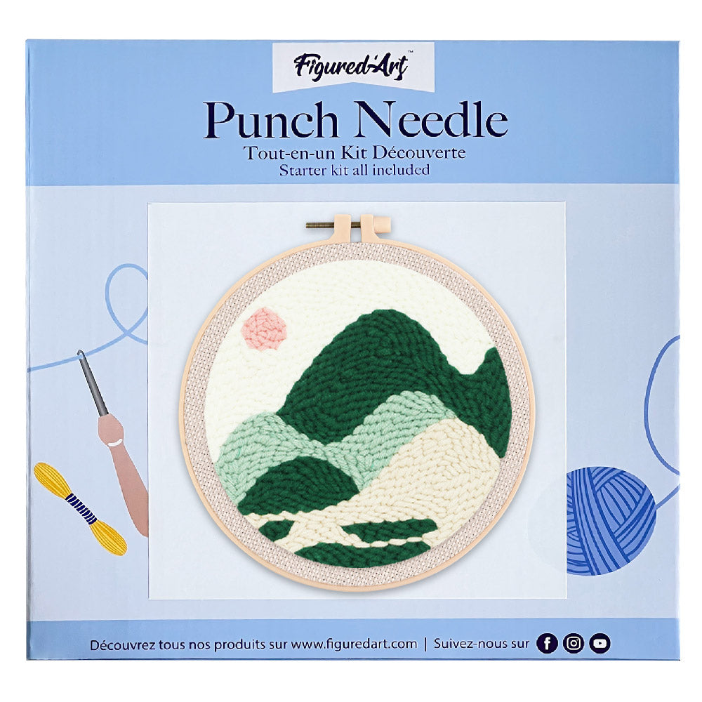 Punch Needle 20x20 Grüne Berge - Kidis Art