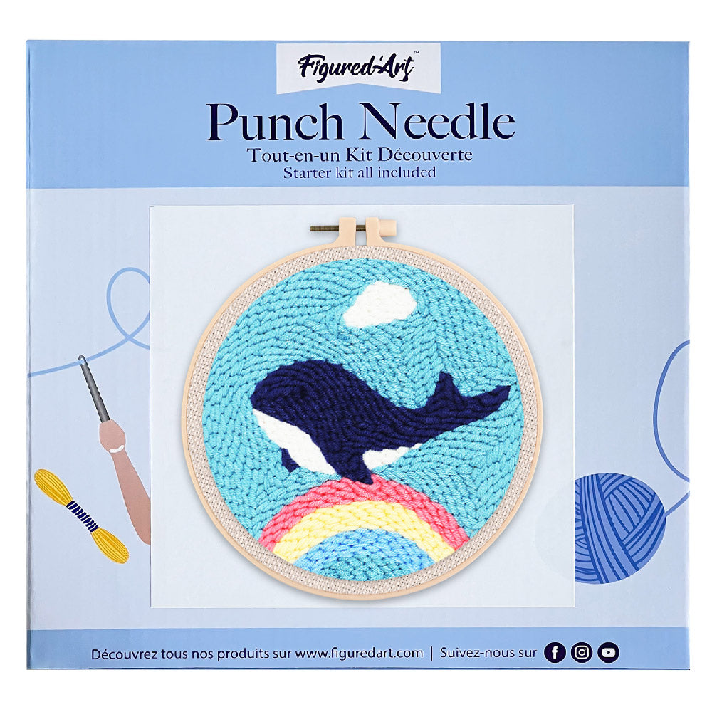 Punch Needle 20x20 Der Blauwal - Kidis Art