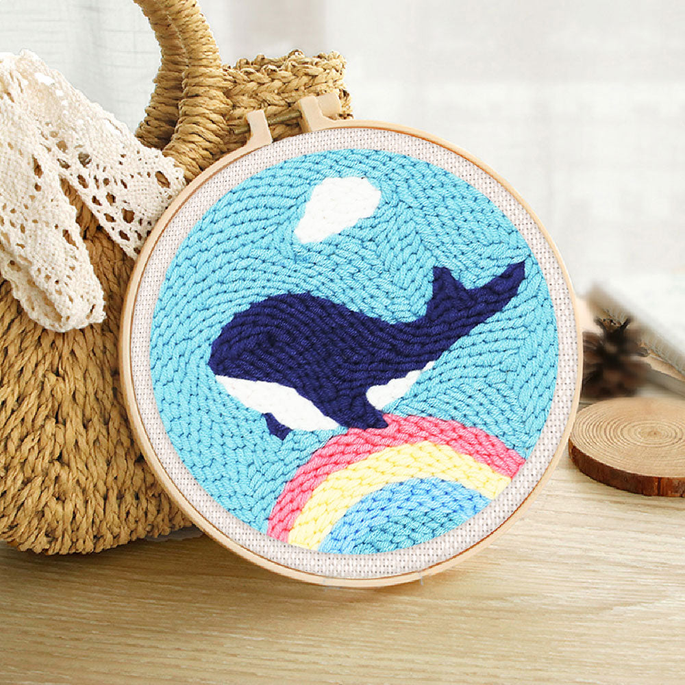 Punch Needle 20x20 Der Blauwal - Kidis Art