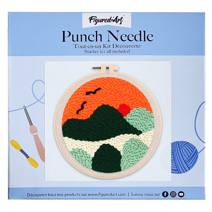 Punch Needle 20x20 Oranger Sonnenuntergang - Kidis Art