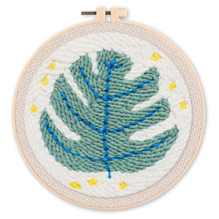 Punch Needle 20x20 Grünes Blatt - Kidis Art
