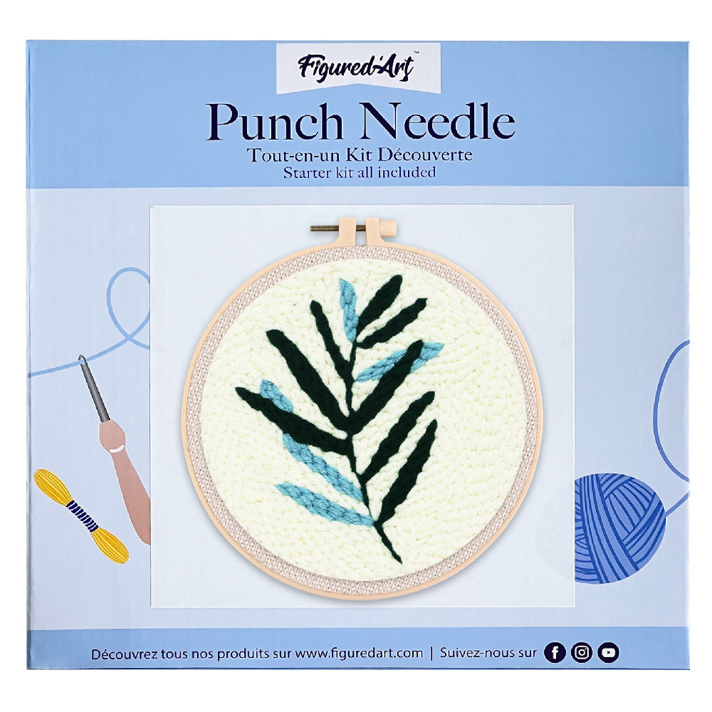 Punch Needle 20x20 Zweifarbiges Blatt - Kidis Art