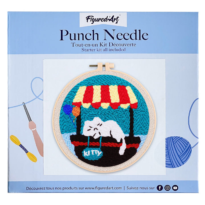 Punch Needle 20x20 Schläfrige Katze - Kidis Art