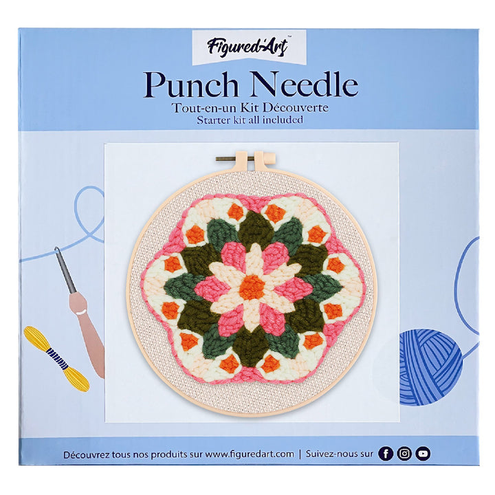 Punch Needle 20x20 Blumenkrone - Kidis Art