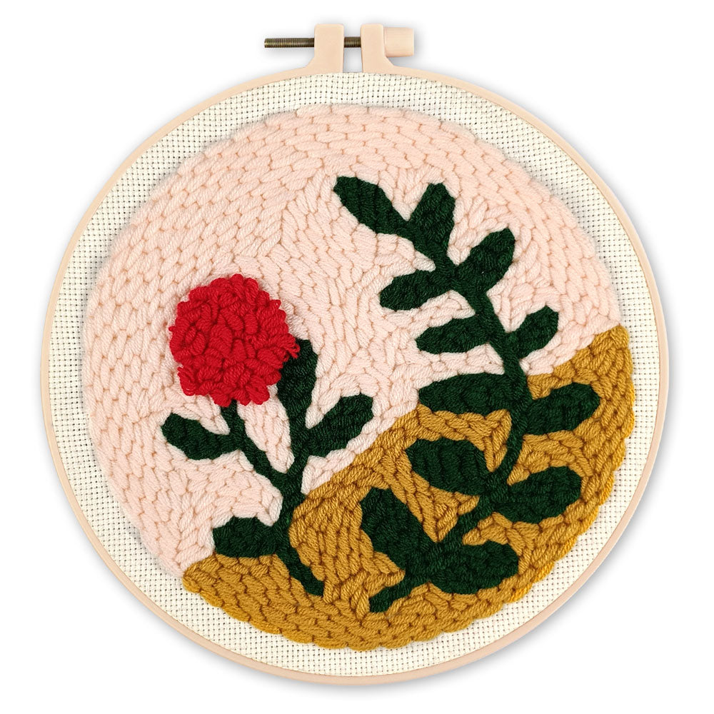 Punch Needle 20 x 20 cm Zweig und Rose - Kidis Art