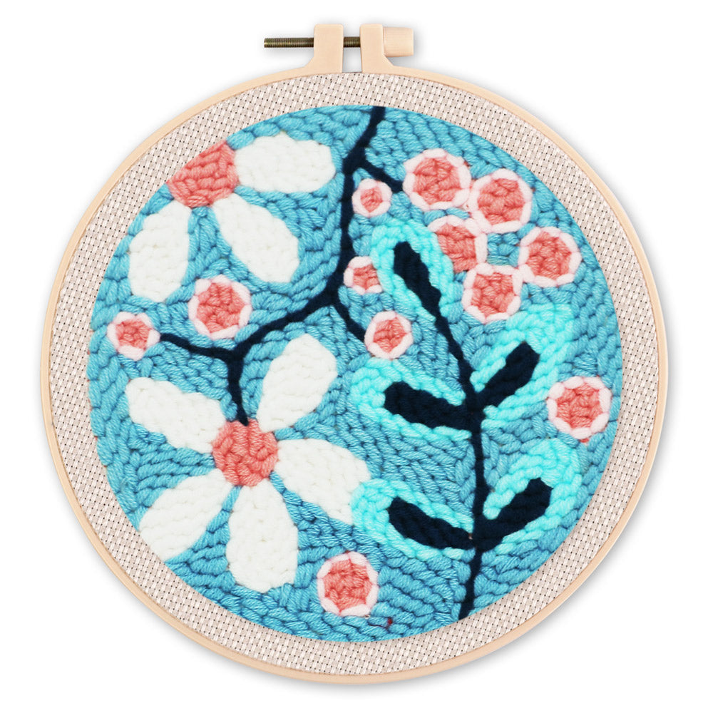 Punch Needle 20x20 Ein Strauss weisser Blumen - Kidis Art