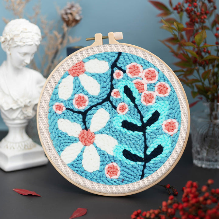 Punch Needle 20x20 Ein Strauss weisser Blumen - Kidis Art