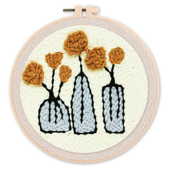Punch Needle 20x20 Blumen in Vasen - Kidis Art