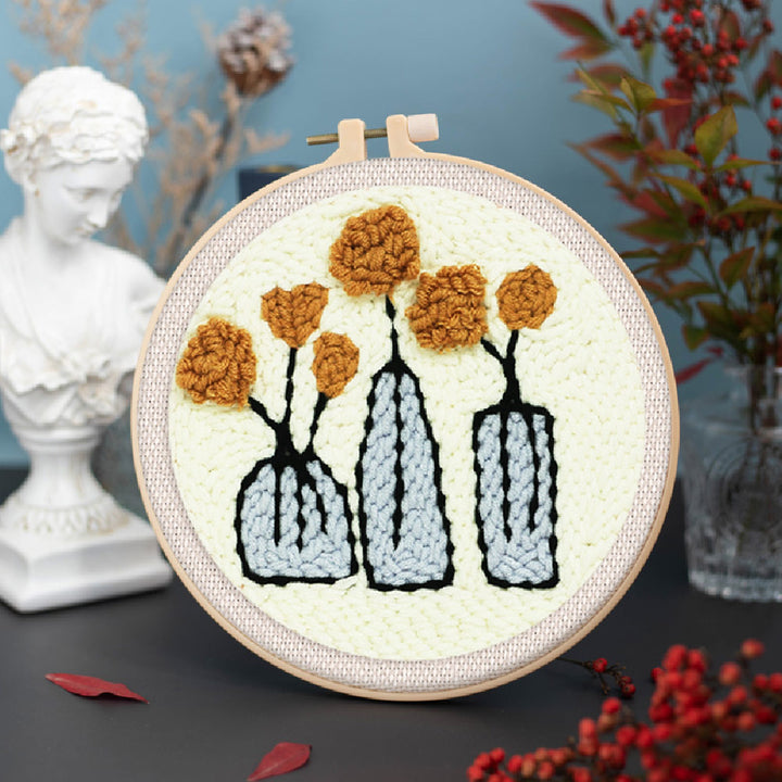 Punch Needle 20x20 Blumen in Vasen - Kidis Art